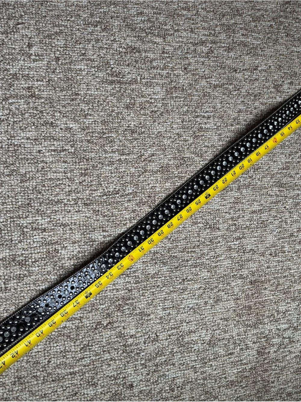 Women’s Black Studded Rhinestone Y2K Belt - Fashion Accessory L/XL